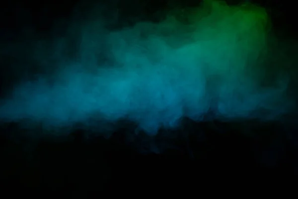 Siyah Arka Planda Mavi Yeşil Buhar Boşluğu Kopyala — Stok fotoğraf