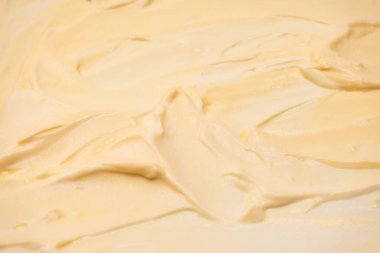 Beyaz krem şanti. Üst görünüm. 