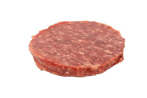 Roh Gehacktes Rindfleisch Isoliert Auf Weißem Hintergrund — Stockfoto