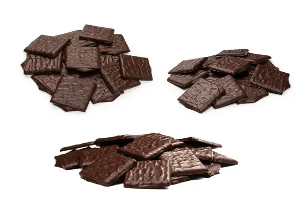 Dunkle Schokoladenbonbons Isoliert Auf Weißem Hintergrund — Stockfoto