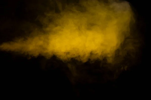 Gelber Dampf Auf Schwarzem Hintergrund Kopierraum — Stockfoto