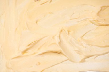 Beyaz krem şanti. Üst görünüm. 