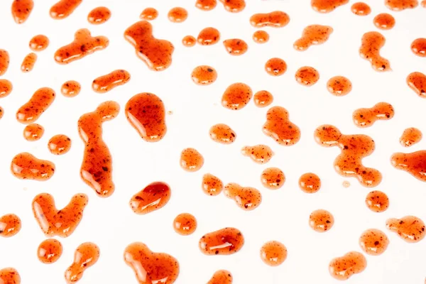 Красный Джем Брызги Изолированы Белом Фоне Вид Сверху — стоковое фото