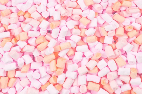 Marshmallow Background Pink Yellow Colorful Mini Marshmallows — Stock Photo, Image
