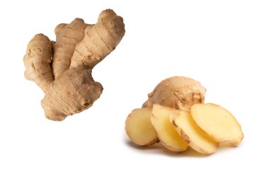 Zencefil Kökü Beyaz Arkaplanda İzole Edildi.