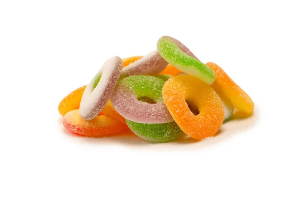 배경에는 맛있는 사탕들 분리되어 있습니다 위에서 — 스톡 사진