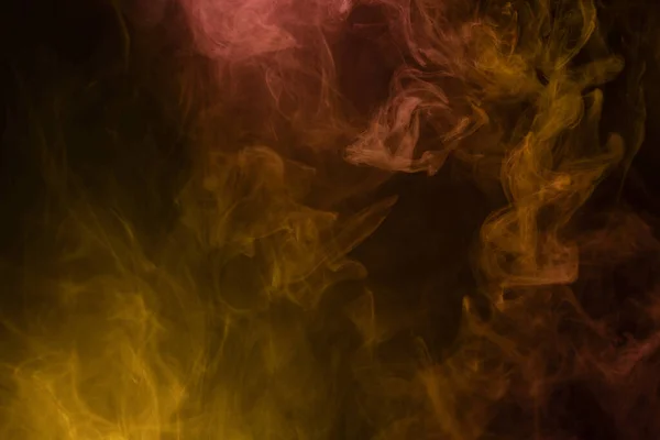 Yellow Pink Steam Black Background Copy Space — Stock Photo, Image