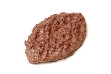 Beyaz bir arka planda kıymalı pirzola. Üst görünüm. 