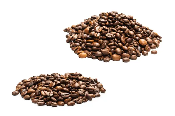 Coffee Beans White Background Top View Coffee Beans Texture — Stock Photo, Image