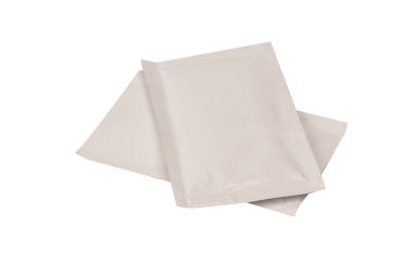 Islak mendiller beyaz arka planda izole edilmiş. Üst görünüm. 