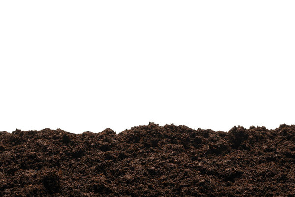 Black land for plant isolated on white background. 