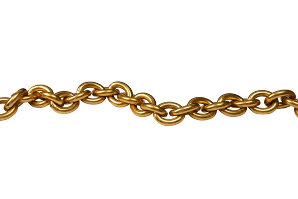 Golden Chain Isolated White Background Top View — Stock Photo, Image