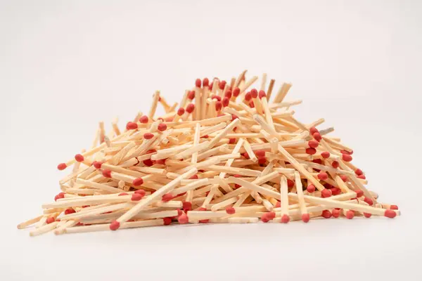 New Matchsticks Isolated Background Top View — Stock Photo, Image