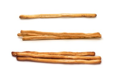 Ekmek çubukları beyaz arkaplanda izole. 