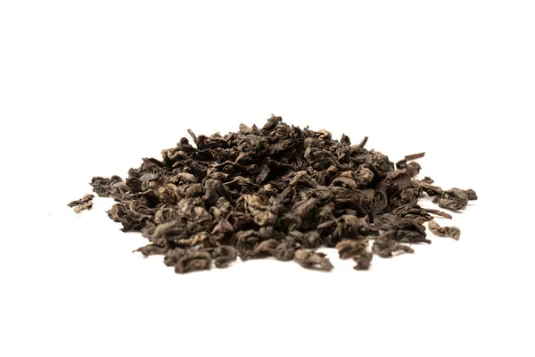 Suszone Liście Herbaty Izolowane Białym Tle Widok Góry — Zdjęcie stockowe