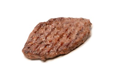 Beyaz bir arka planda kıymalı pirzola. Üst görünüm. 