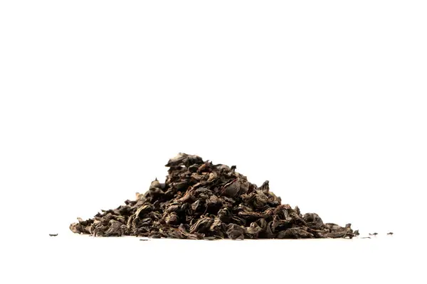 Getrocknete Teeblätter Isoliert Auf Weißem Hintergrund Ansicht Von Oben — Stockfoto