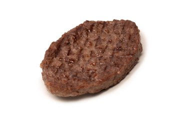 Beyaz bir arka planda kıymalı pirzola. Üst görünüm. 