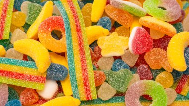 Çeşit çeşit şekerleme. Üst Manzara. Jöleli şekerler.