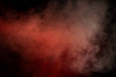 Siyah arka planda beyaz buhar. Boşluğu kopyala.