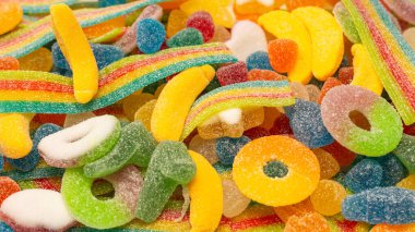 Çeşit çeşit şekerleme. Üst Manzara. Jöleli şekerler.