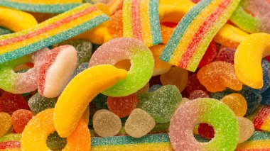 Çeşit çeşit şekerleme. Üst Manzara. Jöleli şekerler.