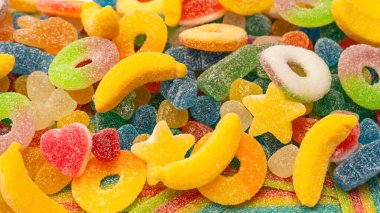 Çeşit çeşit şekerleme. Üst Manzara. Jöleli şekerler.