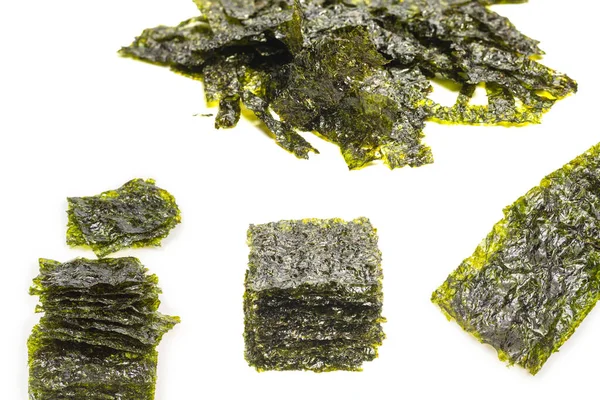 stock image Tasty nori seaweed isolated on white. 