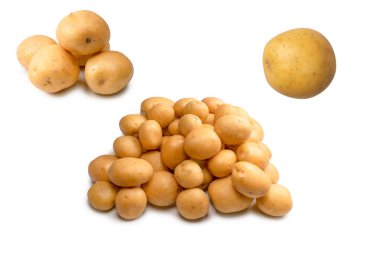 A group of fresh tasty potato isolated on a white background. 