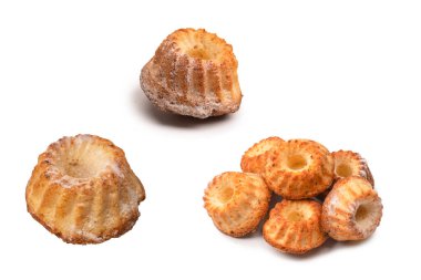 A cake made of cottage cheese isolated on a white background. 