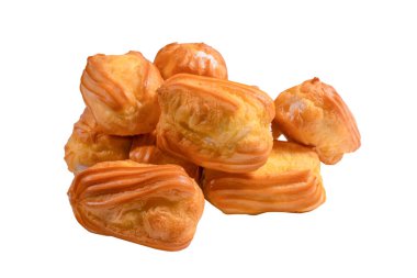 Beyaz arka planda izole edilmiş tatlı ekler. Üst görünüm. 