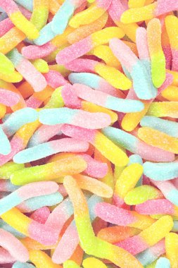 Sulu renkli jöleli şekerler. Şekerleme. Yılanlar.. 