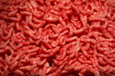 Çiğ kıyma yakın plan, üst görünüm.. 