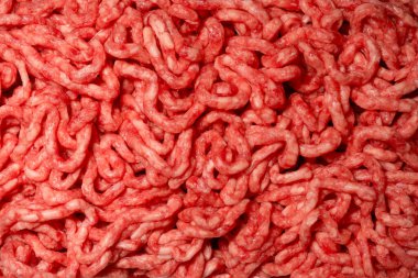 Çiğ kıyma yakın plan, üst görünüm.. 