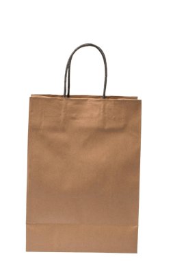 kağıt torba beyaz bir arkaplanda izole.