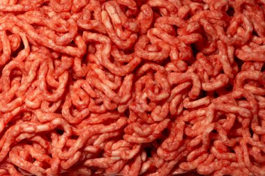Çiğ kıyma yakın plan, üst görünüm.. 