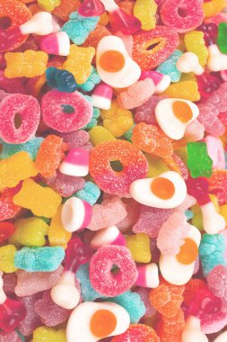 Çeşit çeşit şekerleme. Üst Manzara. Jöleli şekerler.