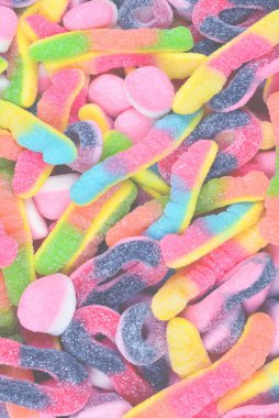 Çeşit çeşit şekerleme. Üst Manzara. Jöleli şekerler.