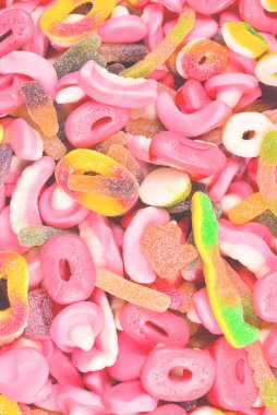 Çeşit çeşit şekerleme. Üst Manzara. Jöleli şekerler.