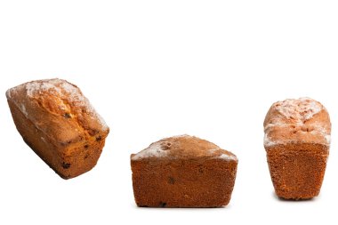 A cupcake with raisins isoalted on a white background. Muffin. 