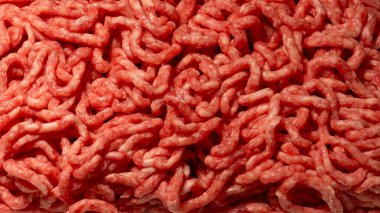 Çiğ kıyma yakın plan, üst görünüm.. 