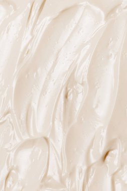Beyaz krem şanti dokusu. Üst görünüm. 