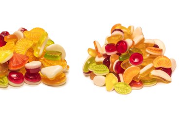 Lezzetli jelibon şekerler. Üst görünüm. 