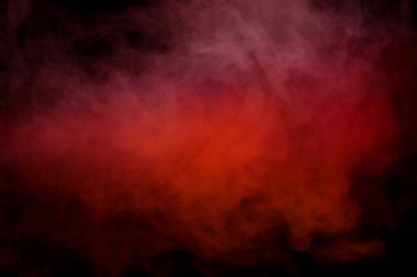 Siyah arka planda beyaz buhar. Boşluğu kopyala.