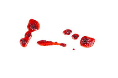 Kırmızı reçel beyaz üzerine sıçradı