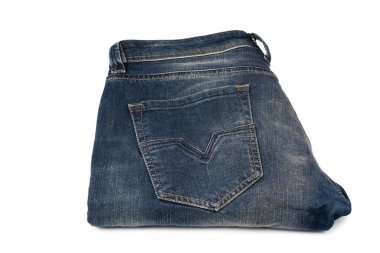 Mavi kot beyaz arka planda izole edilmiş. Üst görünüm. 