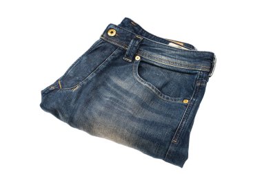 Mavi kot beyaz arka planda izole edilmiş. Üst görünüm. 