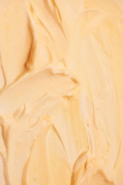 Beyaz krem şanti. Üst görünüm. 