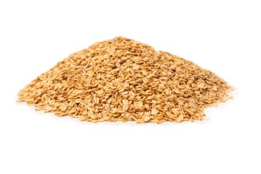 Beyaz arka planda yulaf ezmesi. Üst görünüm. 