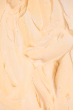 Beyaz krem şanti. Üst görünüm. 